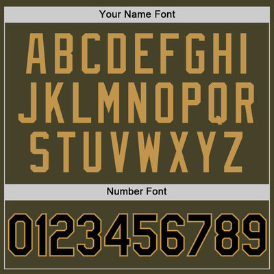 Custom Olive Black-Old Gold Authentic Throwback Salute To Service Basketball Jersey