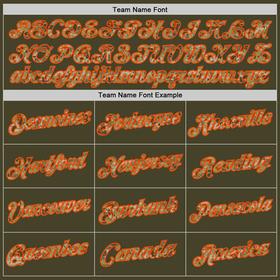 Custom Olive Camo Orange-Black Authentic Throwback Salute To Service Basketball Jersey