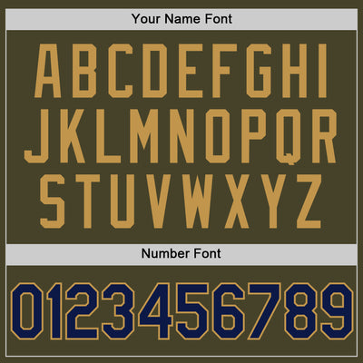 Custom Olive Navy-Old Gold Authentic Throwback Salute To Service Basketball Jersey