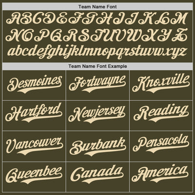 Custom Olive Cream-Red Authentic Salute To Service Baseball Jersey