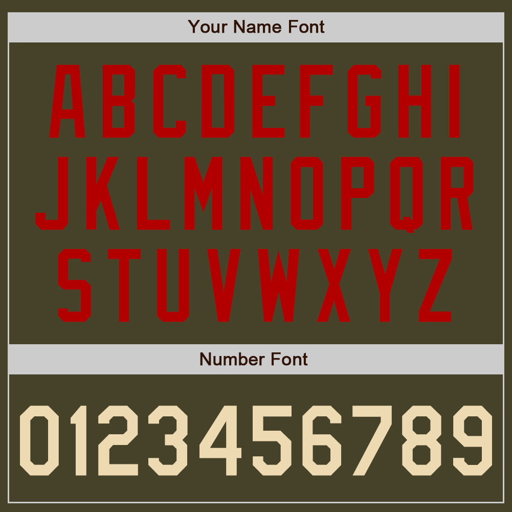 Custom Olive Cream-Red Authentic Salute To Service Baseball Jersey