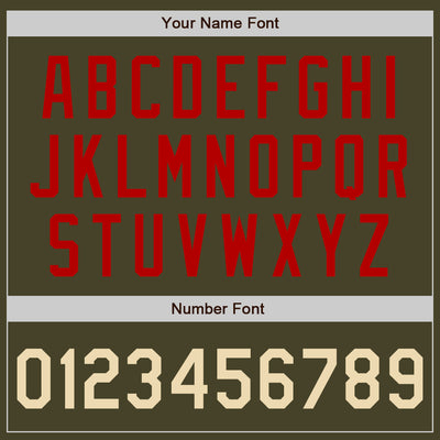 Custom Olive Cream-Red Authentic Salute To Service Baseball Jersey