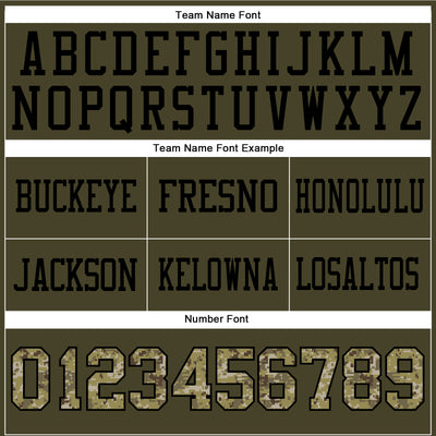 Custom Olive Camo-Black Authentic Salute To Service Football Jersey