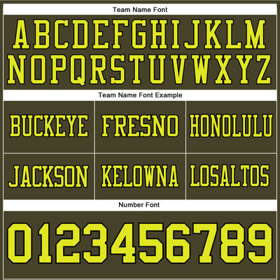 Custom Olive Neon Yellow-Black Authentic Salute To Service Football Jersey