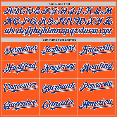 Custom Orange Royal-White Mesh Authentic Throwback Baseball Jersey