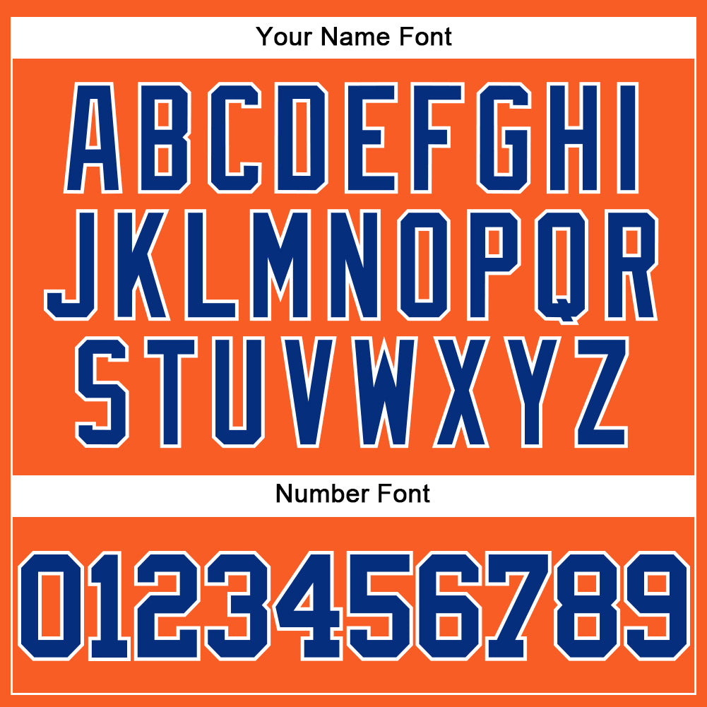 Custom Orange Royal-White Mesh Authentic Throwback Baseball Jersey