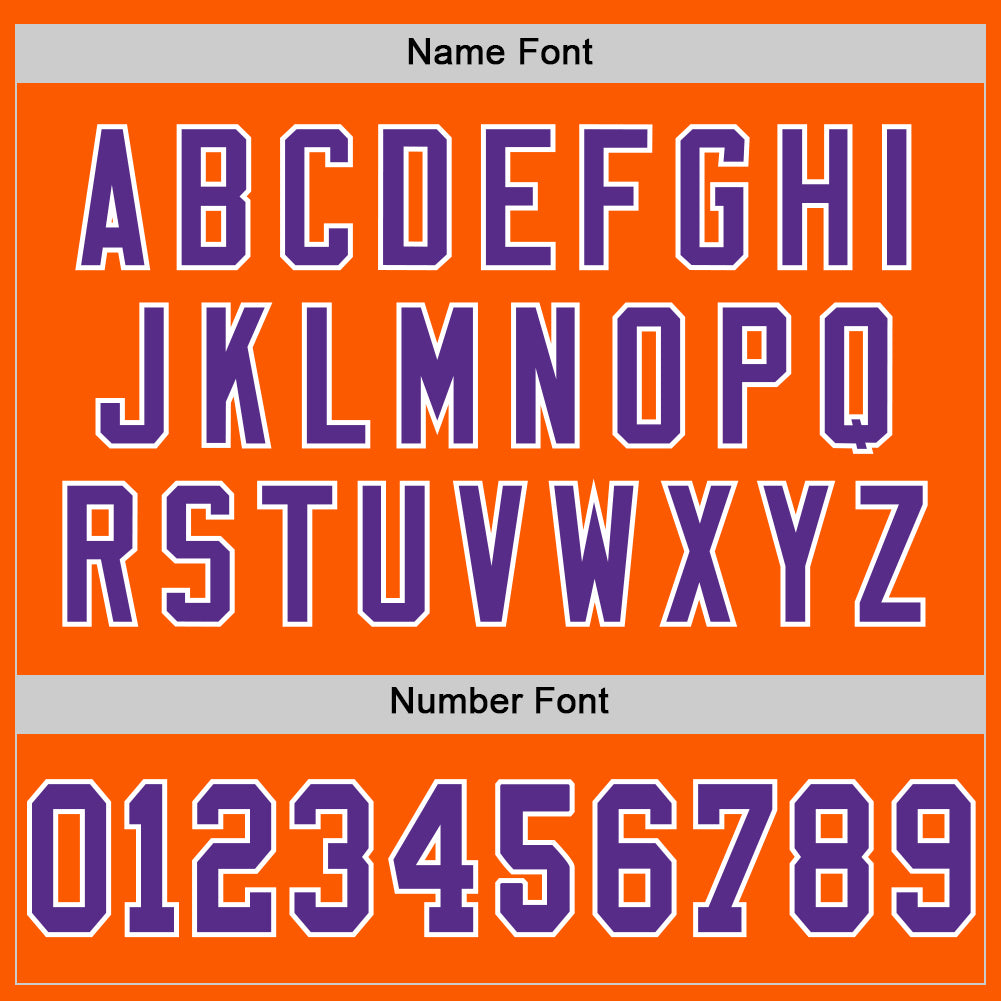 Custom Orange Purple-White Mesh Authentic Throwback Football Jersey