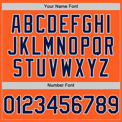 Custom Orange Navy-White Authentic Throwback Baseball Jersey