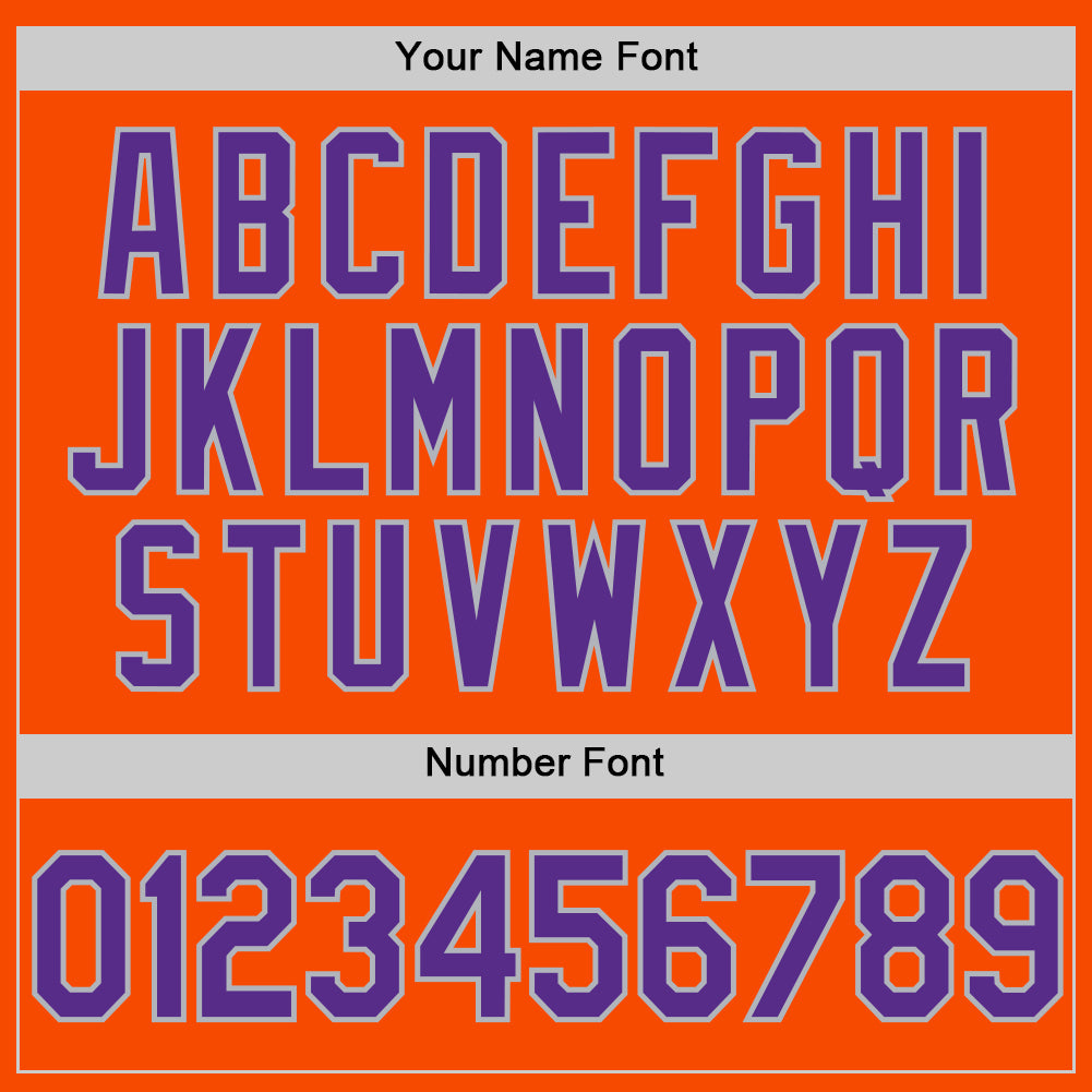 Custom Orange Purple-Gray Authentic Throwback Basketball Jersey