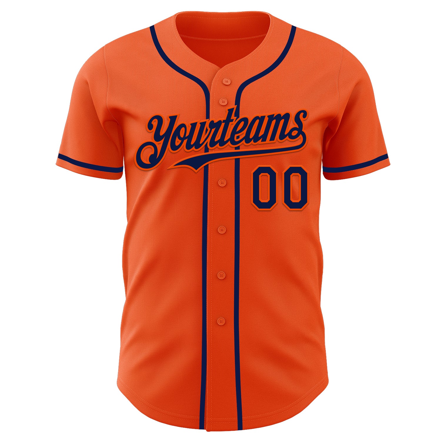 Custom Orange Navy Authentic Baseball Jersey