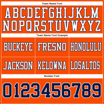 Custom Orange Navy-White Authentic Football Jersey