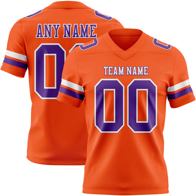 Custom Orange Purple-White Authentic Football Jersey