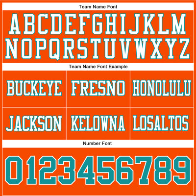 Custom Orange Teal-White Authentic Football Jersey