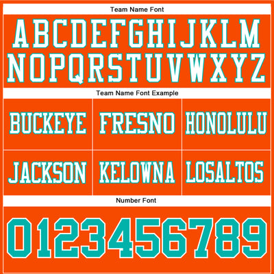 Custom Orange Aqua-White Authentic Football Jersey