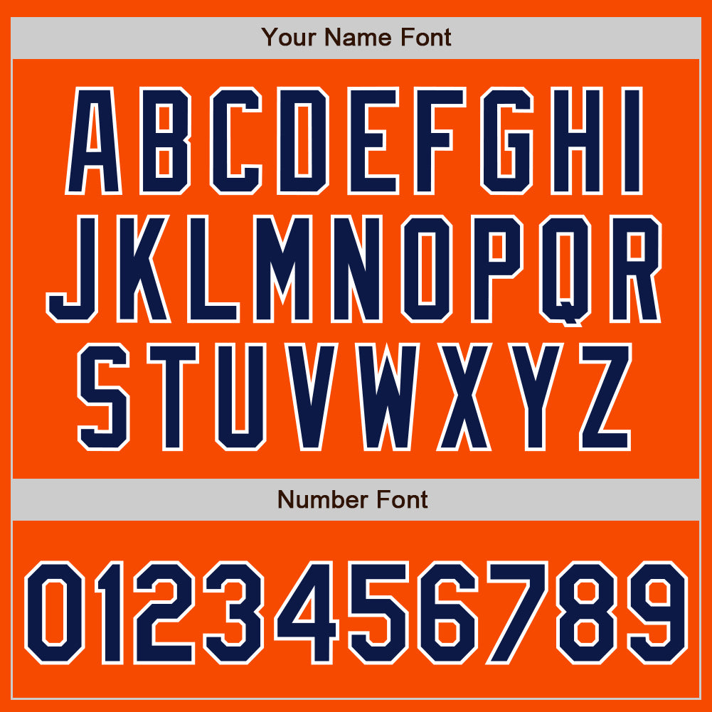 Custom Stitched Orange Navy-White Baseball Pullover Sweatshirt Hoodie