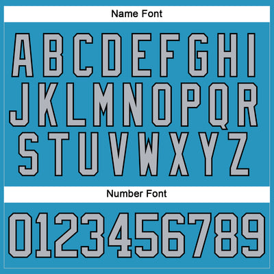 Custom Panther Blue Gray-Black Hockey Lace Neck Jersey