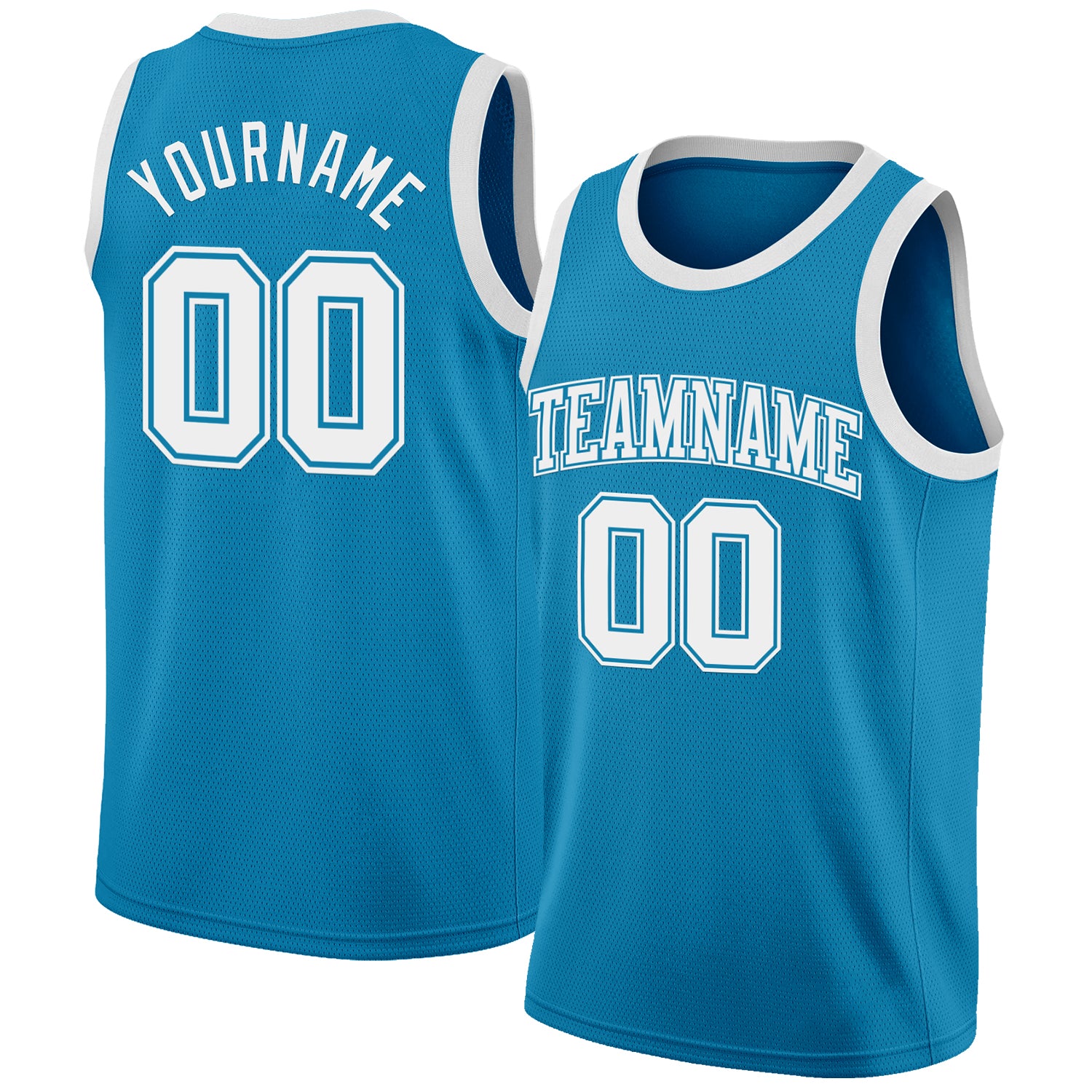Custom Panther Blue White Authentic Basketball Jersey