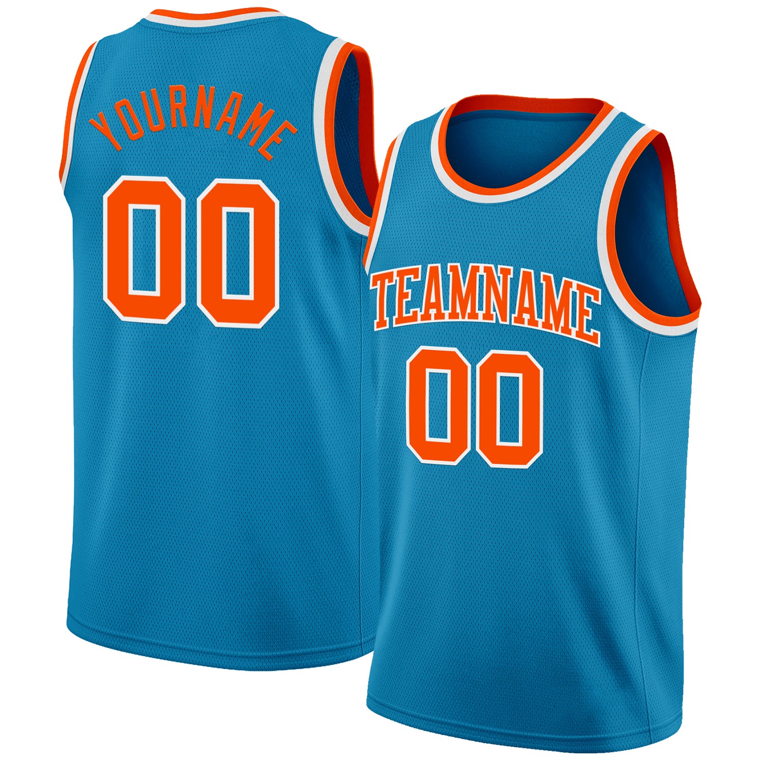Custom Panther Blue Orange-White Authentic Basketball Jersey