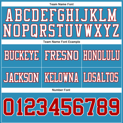 Custom Panther Blue Red-White Authentic Football Jersey