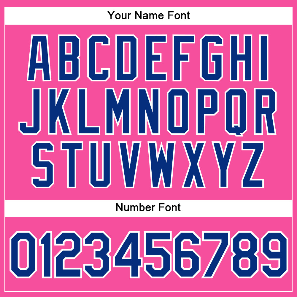 Custom Pink White Pinstripe Royal Authentic Baseball Jersey