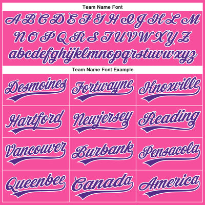 Custom Pink White Pinstripe Purple Authentic Baseball Jersey
