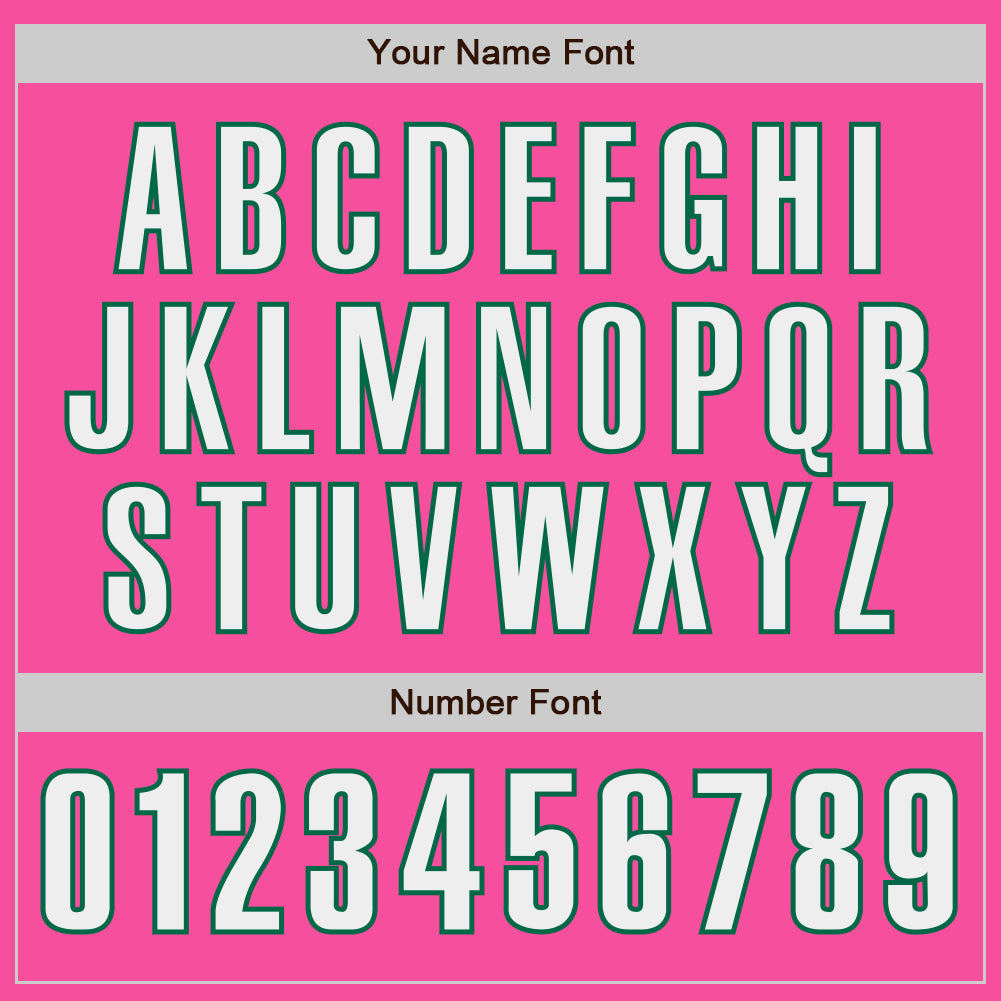 Custom Pink White-Kelly Green Authentic Baseball Jersey