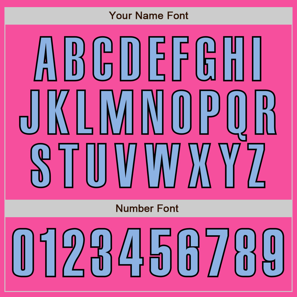 Custom Pink Light Blue-Black Authentic Baseball Jersey