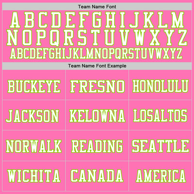 Custom Pink Neon Green-White Mesh Authentic Throwback Football Jersey