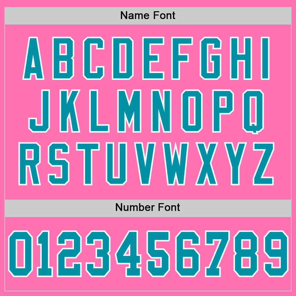 Custom Pink Teal-White Mesh Authentic Throwback Football Jersey