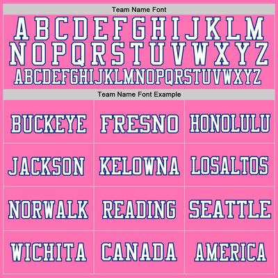 Custom Pink Royal-White Mesh Authentic Throwback Football Jersey