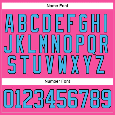 Custom Pink Sky Blue-Black Hockey Lace Neck Jersey