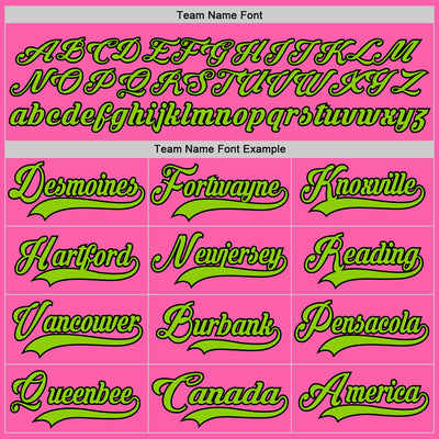 Custom Pink Neon Green-Black Hockey Jersey