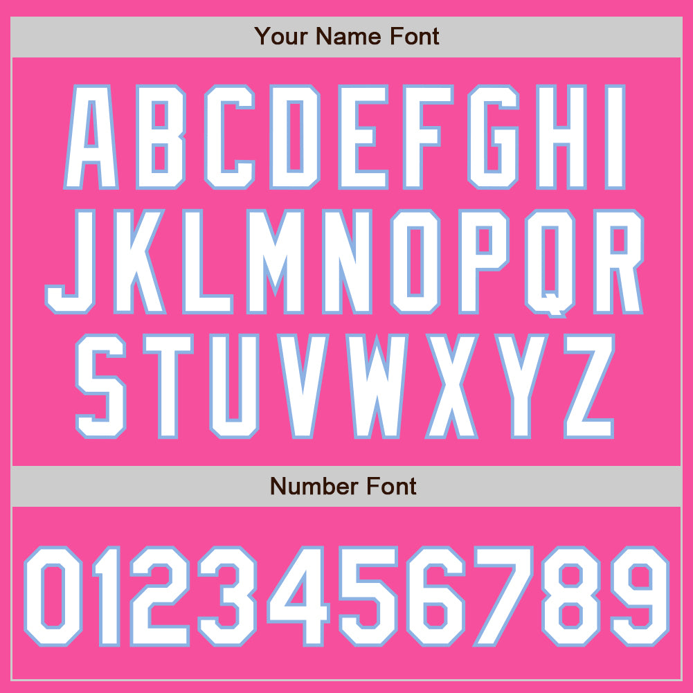 Custom Pink White-Light Blue Authentic Baseball Jersey