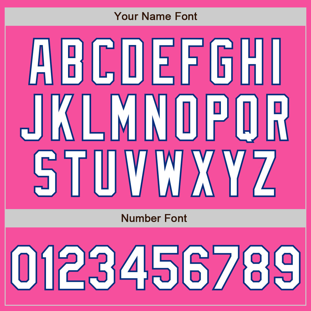 Custom Pink White-Royal Authentic Baseball Jersey