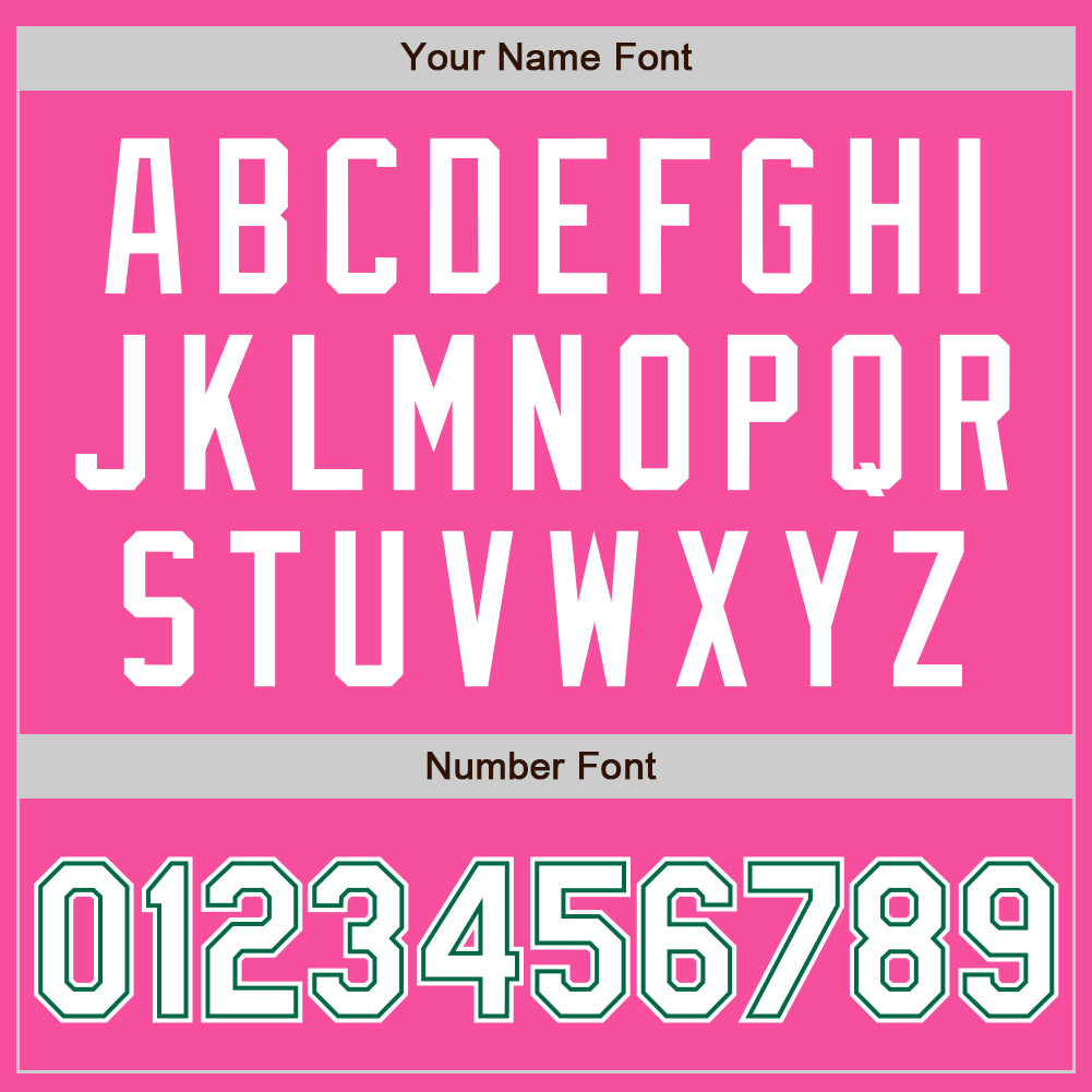 Custom Pink White-Kelly Green Authentic Baseball Jersey