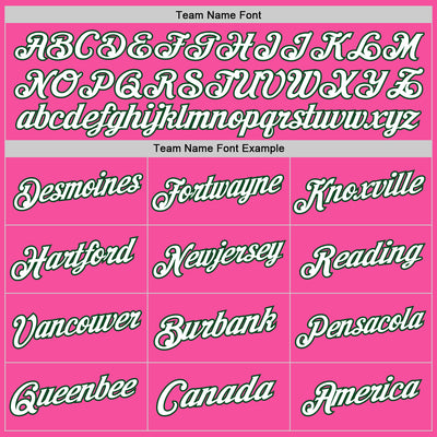 Custom Pink White-Green Authentic Throwback Basketball Jersey