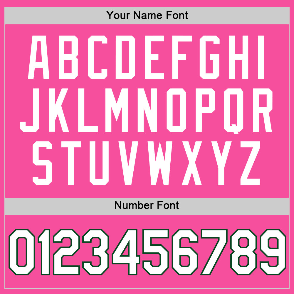 Custom Pink White-Green Authentic Throwback Basketball Jersey