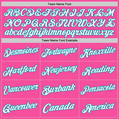 Custom Pink White-Teal Authentic Throwback Basketball Jersey