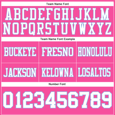 Custom Pink White-Light Blue Authentic Football Jersey