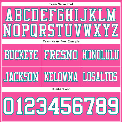 Custom Pink White-Teal Authentic Football Jersey
