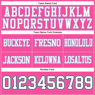 Custom Pink White Black-Light Blue Authentic Football Jersey