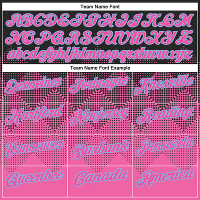 Custom Black Pink-Light Blue 3D Pattern Design Gradient Square Shape Performance Polo Shirt