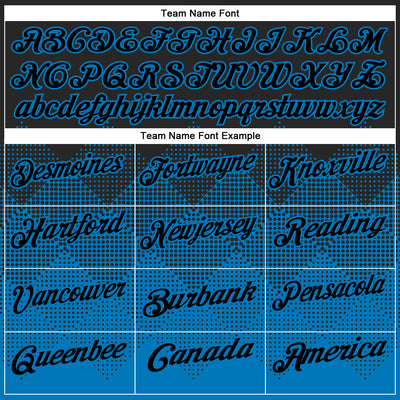 Custom Black Blue 3D Pattern Design Gradient Square Shape Performance Polo Shirt