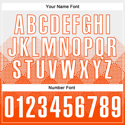 Custom White Orange 3D Pattern Design Gradient Square Shape Performance Polo Shirt