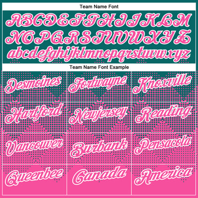 Custom Teal Pink-White 3D Pattern Design Gradient Square Shape Performance Polo Shirt