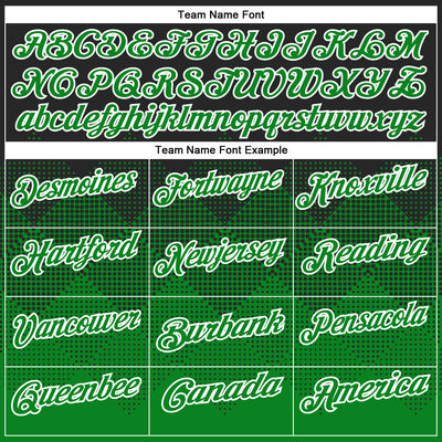 Custom Black Grass Green-White 3D Pattern Design Gradient Square Shape Performance Polo Shirt