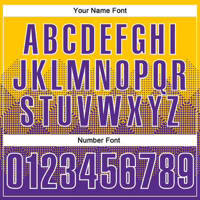 Custom Yellow Purple-White 3D Pattern Design Gradient Square Shape Performance Polo Shirt