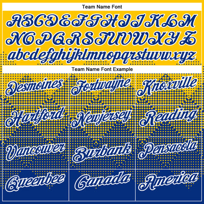 Custom Yellow Royal-White 3D Pattern Design Gradient Square Shape Performance Polo Shirt