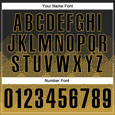 Custom Black Old Gold 3D Pattern Design Gradient Square Shape Performance Polo Shirt