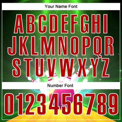 Custom Green Red-White 3D Bowling Bright Star Performance Polo Shirt